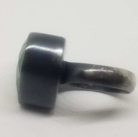 Genuine Emerald Heart Ring Sterling Sz. 5 - Picture 6 of 6